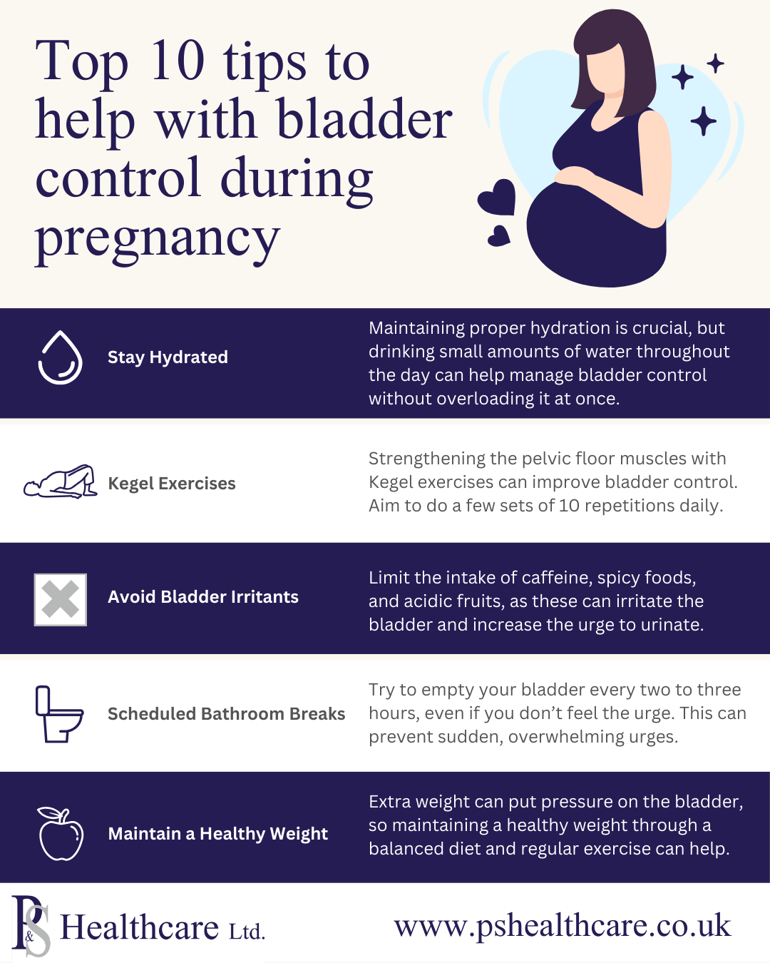 Top 10 tips to help with bladder control during pregnancy