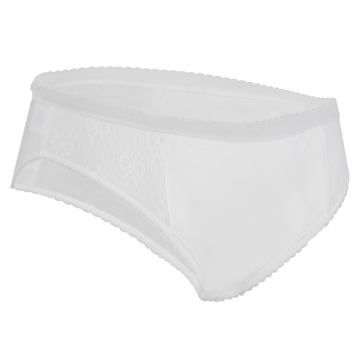 Ladies Inco-Elite Lace High Leg Padded Brief - White (4001W)