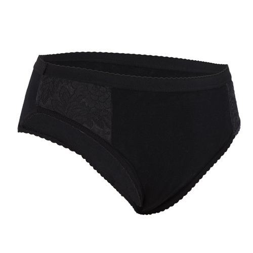 Ladies Inco-Elite Lace High Leg Padded Brief - Black (4001B)